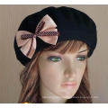 Fashion winter Bowknot Outdoor wool Hats for lady